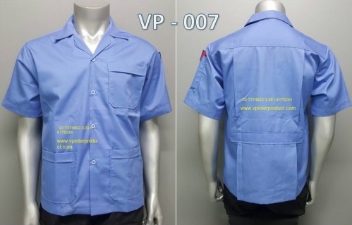 เสื้อช็อปสีพื้น แขนสั้น เสื้อช่าง ขนาด S-2XL ผ้าคอมทวิว รับปักโลโก้