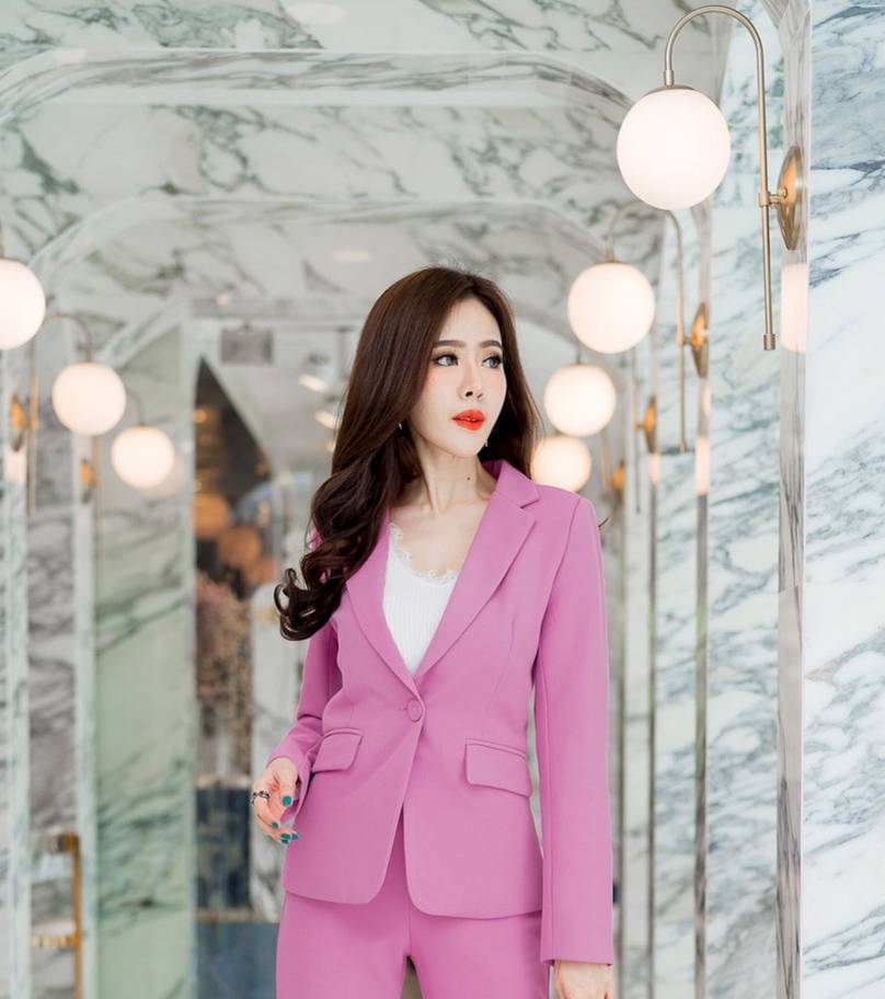 เสื้อสูทผู้หญิงสีชมพูม่วง/แดงสด#1904