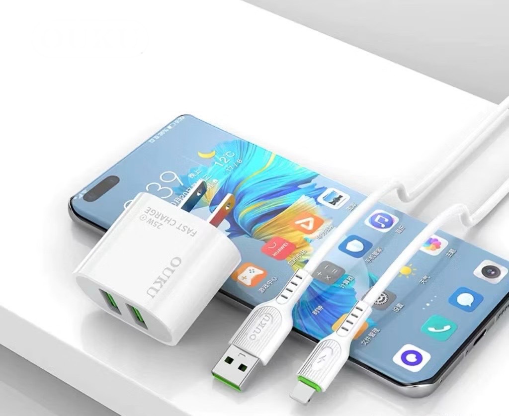 Q18 5A DUAL USB FAST CHARGER iP SET