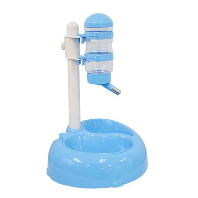 ชามคู่และขวดน้ำจุ 0.5 ลิตร พร้อมขาตั้งปรับระดับได้