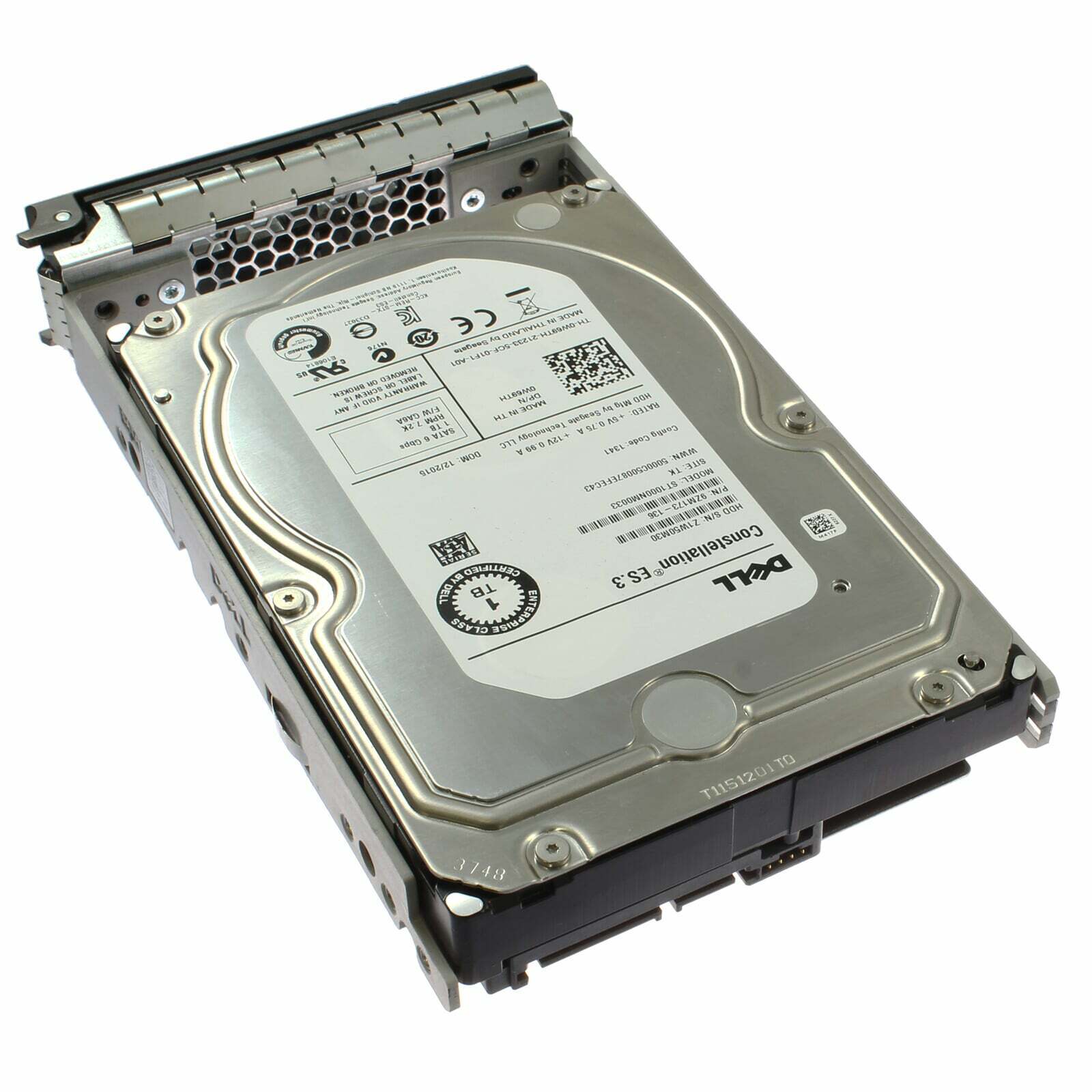 Dell 1TB 7.2K 6G LFF Sata 3.5" Hard Drive // W69TH / 0W69TH / ST1000NM0033 (Used) // สินค้ารับประกัน โดย บริษัท อะไหล่เซิร์ฟเวอร์ จำกัด