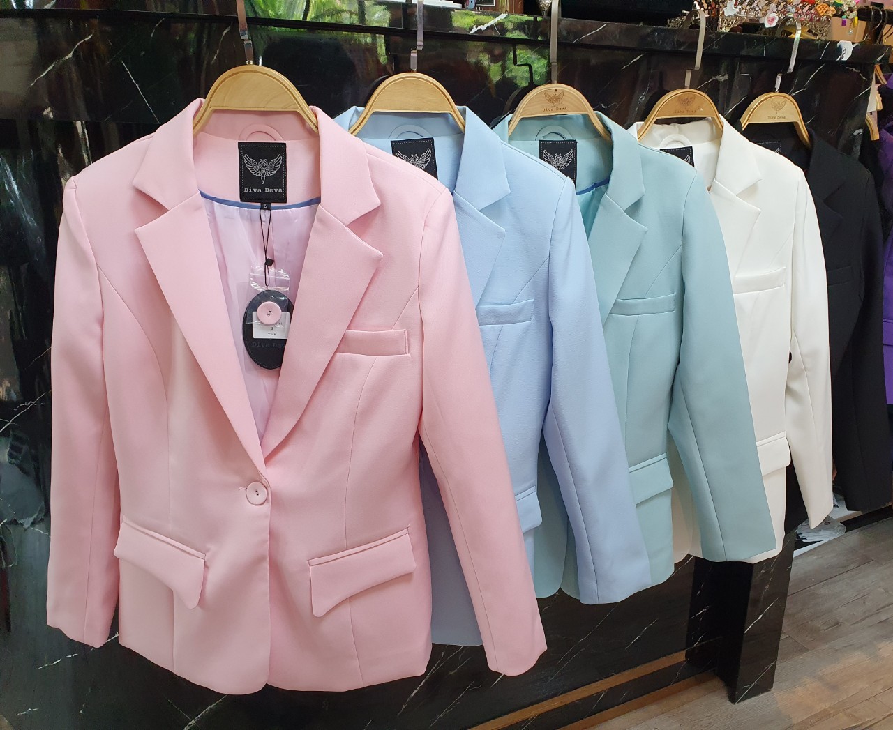 No.2349 เสื้อสูทผู้หญิง Richy V.2 สีฟ้าอ่อน/สีเขียวอ่อน/สีชมพูอ่อน(ไม่รวมกางเกง)
