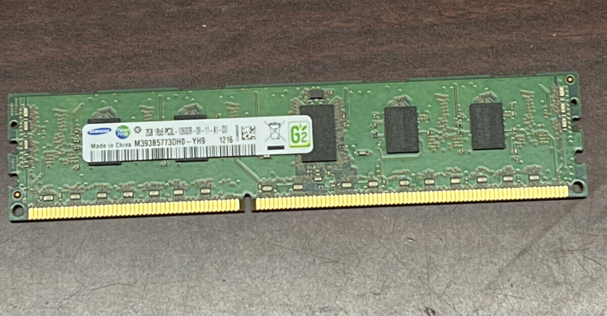 Samsung 2GB 1Rx8 PC3-12800R ECC Server Memory RamM / 393B5773DH0-YH9 (Used) // สินค้ารับประกัน โดย บริษัท อะไหล่เซิร์ฟเวอร์ จำกัด