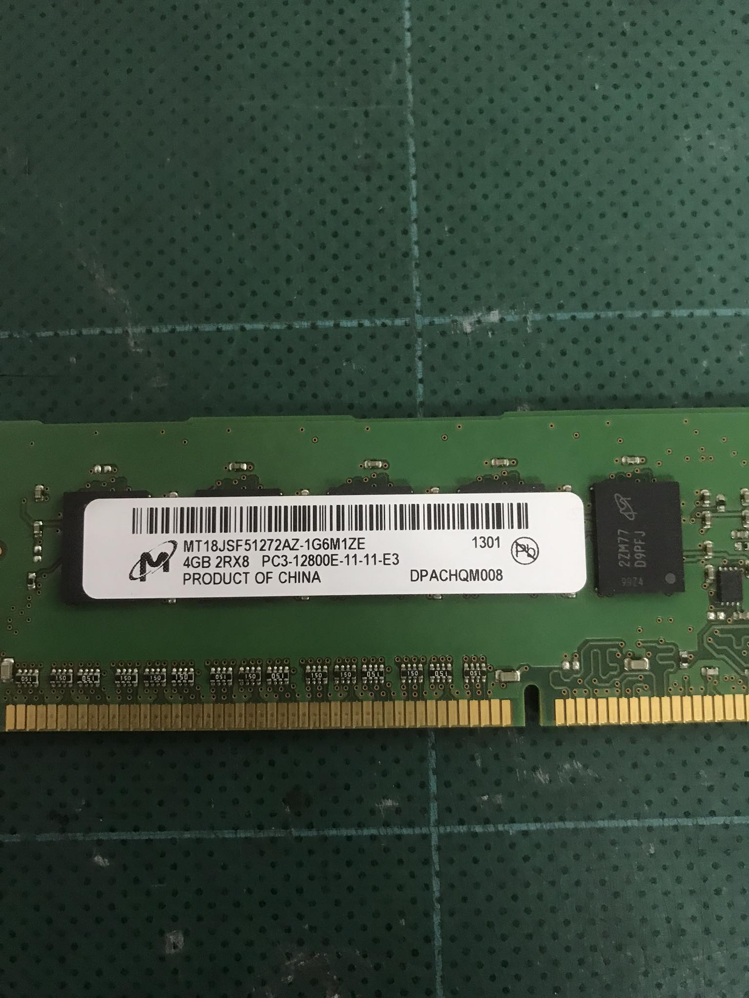 HP 4GB (2Rx8) PC3-12800E 1.5v ECC Unbuffered Memory // 662609-571 / MT18JSF51272AZ-1G6 (Used) // สินค้ารับประกัน โดย บริษัท อะไหล่เซิร์ฟเวอร์ จำกัด