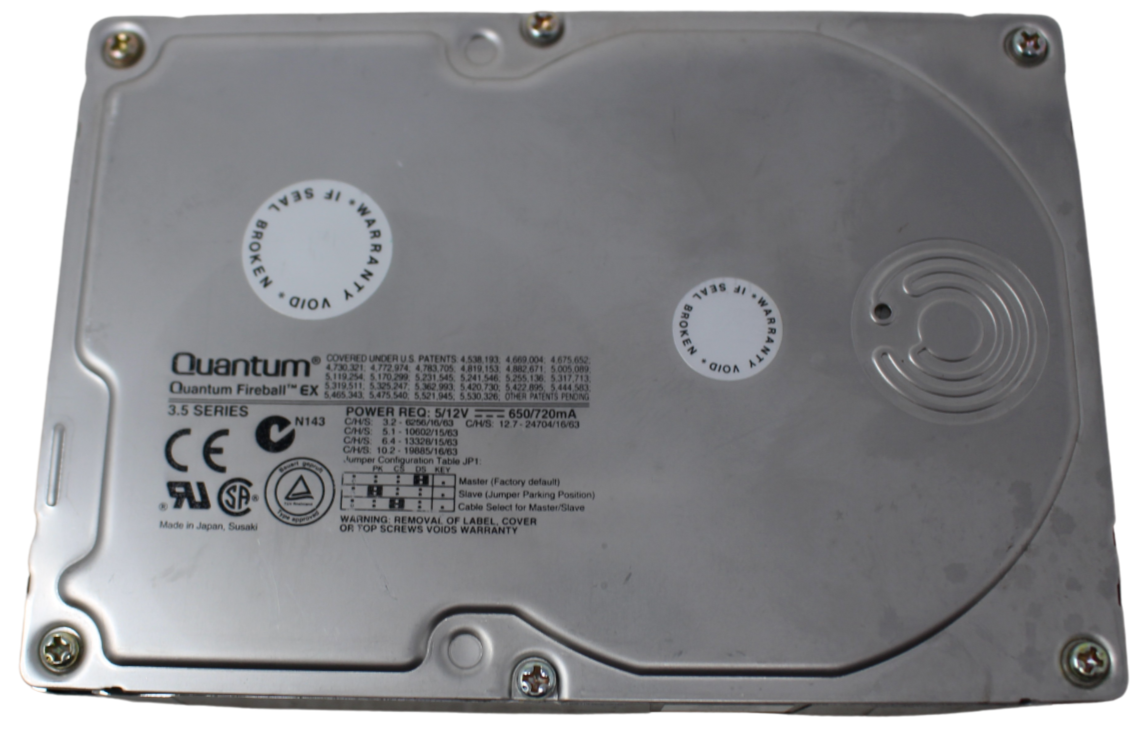 Quantum Fireball EX64A013 6.4GB 3.5" IDE Desktop Hard Drive Inc VAT // EX64A501 (Used) // สินค้ารับประกัน โดย บริษัท อะไหล่เซิร์ฟเวอร์ จำกัด