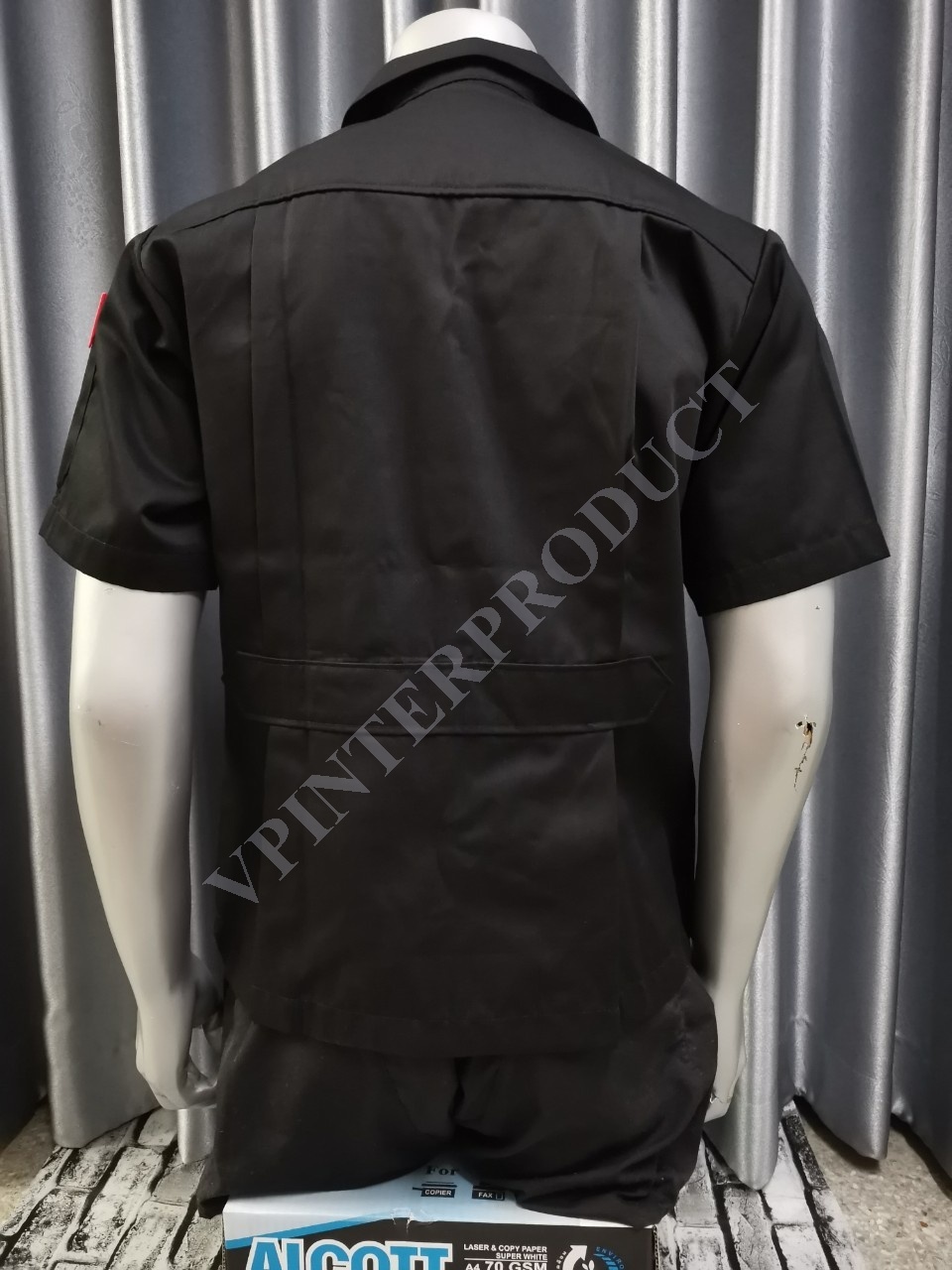 เสื้อช็อปสีพื้น แขนสั้น เสื้อช่าง ขนาด S-2XL ผ้าคอมทวิว รับปักโลโก้