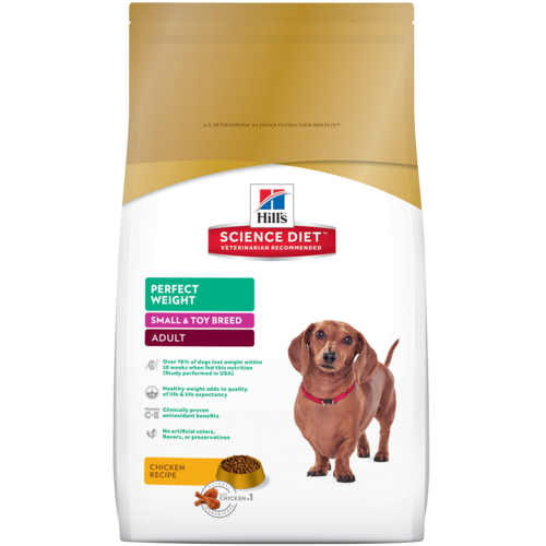 Hill's Science Diet Adult Perfect Weight Small&Toy Breed 1.81kg อาหารเม็ดสุนัขโตพันธุ์เล็กเพื่อควบคุมน้ำหนัก 1.8กก