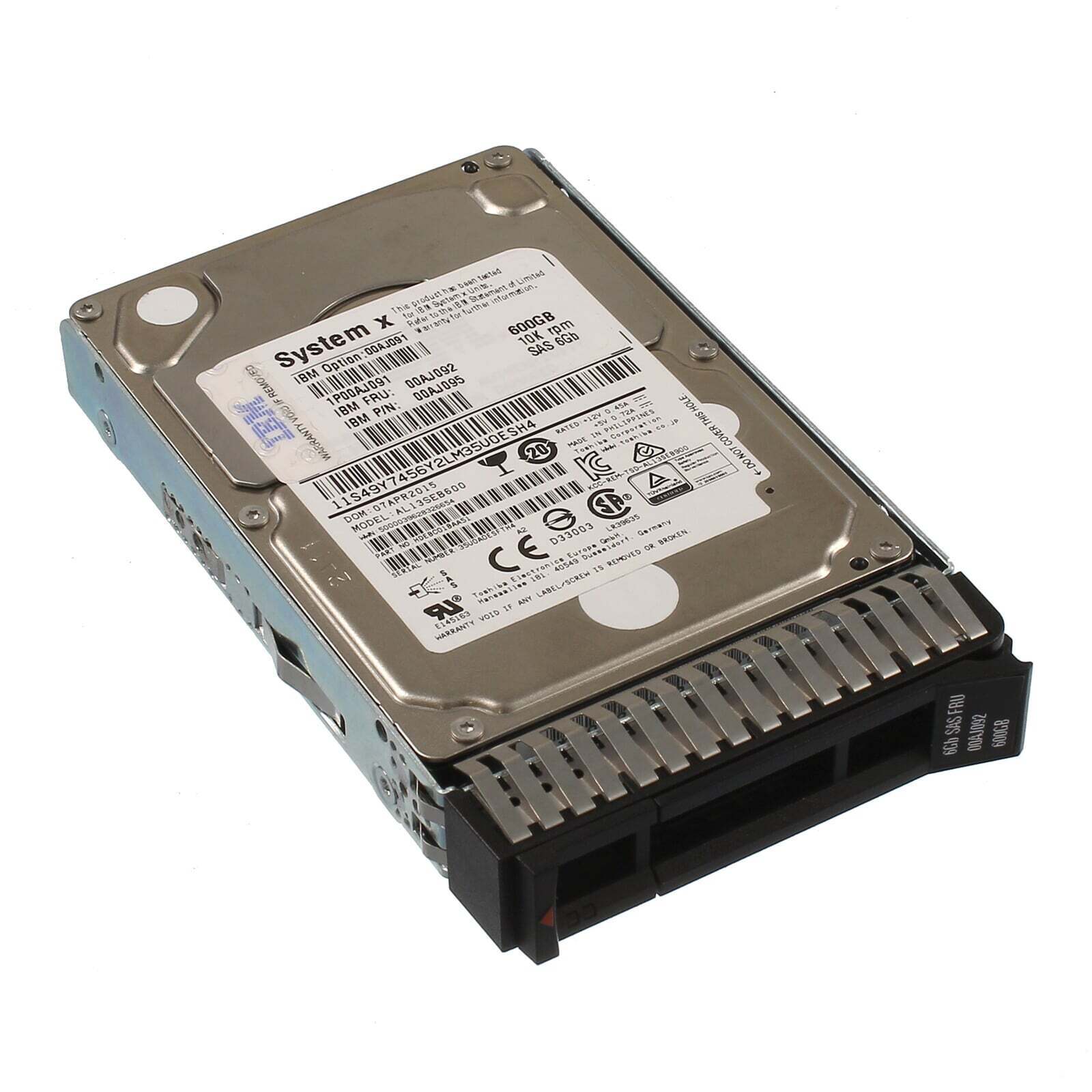 IBM 600GB 10K 6G SAS 2.5'' SFF Hard Drive // 00AJ092 / 00AJ091 / 00AJ095 (Used) // สินค้ารับประกัน โดย บริษัท อะไหล่เซิร์ฟเวอร์ จำกัด