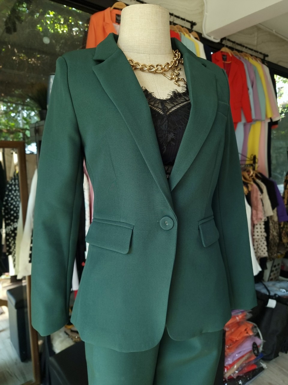 No.1904 เสื้อสูทClassic Blazer เขียวเข้มNEW