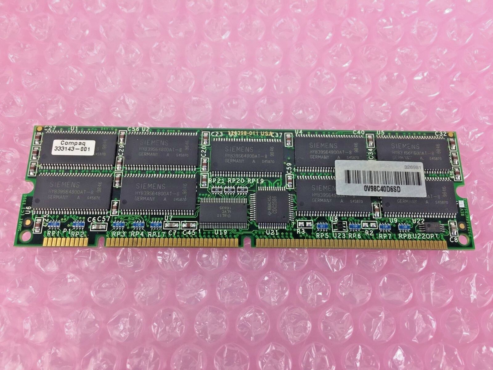 Compaq 64MB PC100R Reg ECC Sd-Ram 100MHz Server Memory 168-pin / 333143-001 (Used) // สินค้ารับประกัน โดย บริษัท อะไหล่เซิร์ฟเวอร์ จำกัด