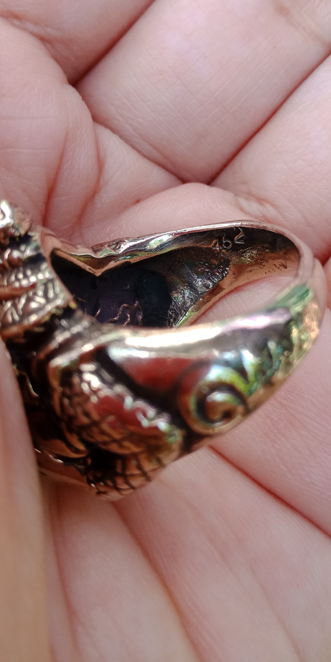 แหวนพระราหูอมจันทร์ หลวงพ่ออั๊บ วัดท้องไทร จ.นครปฐม #เนื้อสัมฤทธิ์ Size9