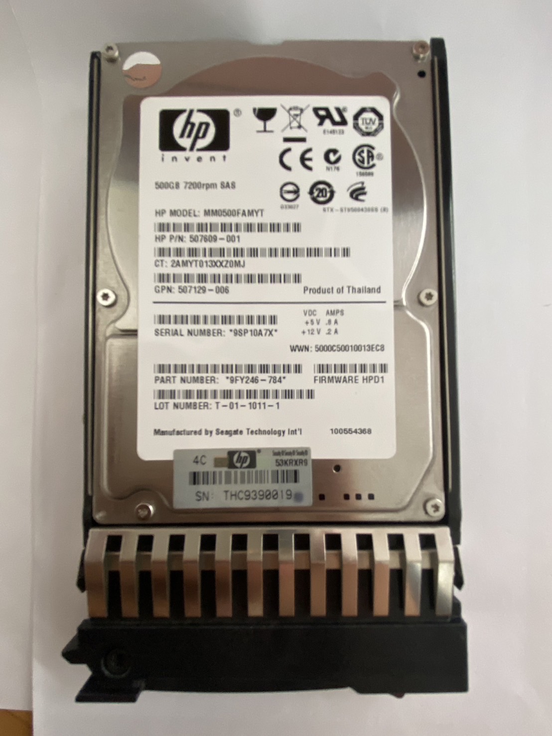 HP 500GB 7.2K 6G SAS 2.5 DP Hard Drive // HDD 507609-001 / Tray 508009-001 / GPN 507129-006 / MM0500FAMYT / 9FY246-784 (Used) // สินค้ารับประกัน โดย บริษัท อะไหล่เซิร์ฟเวอร์ จำกัด