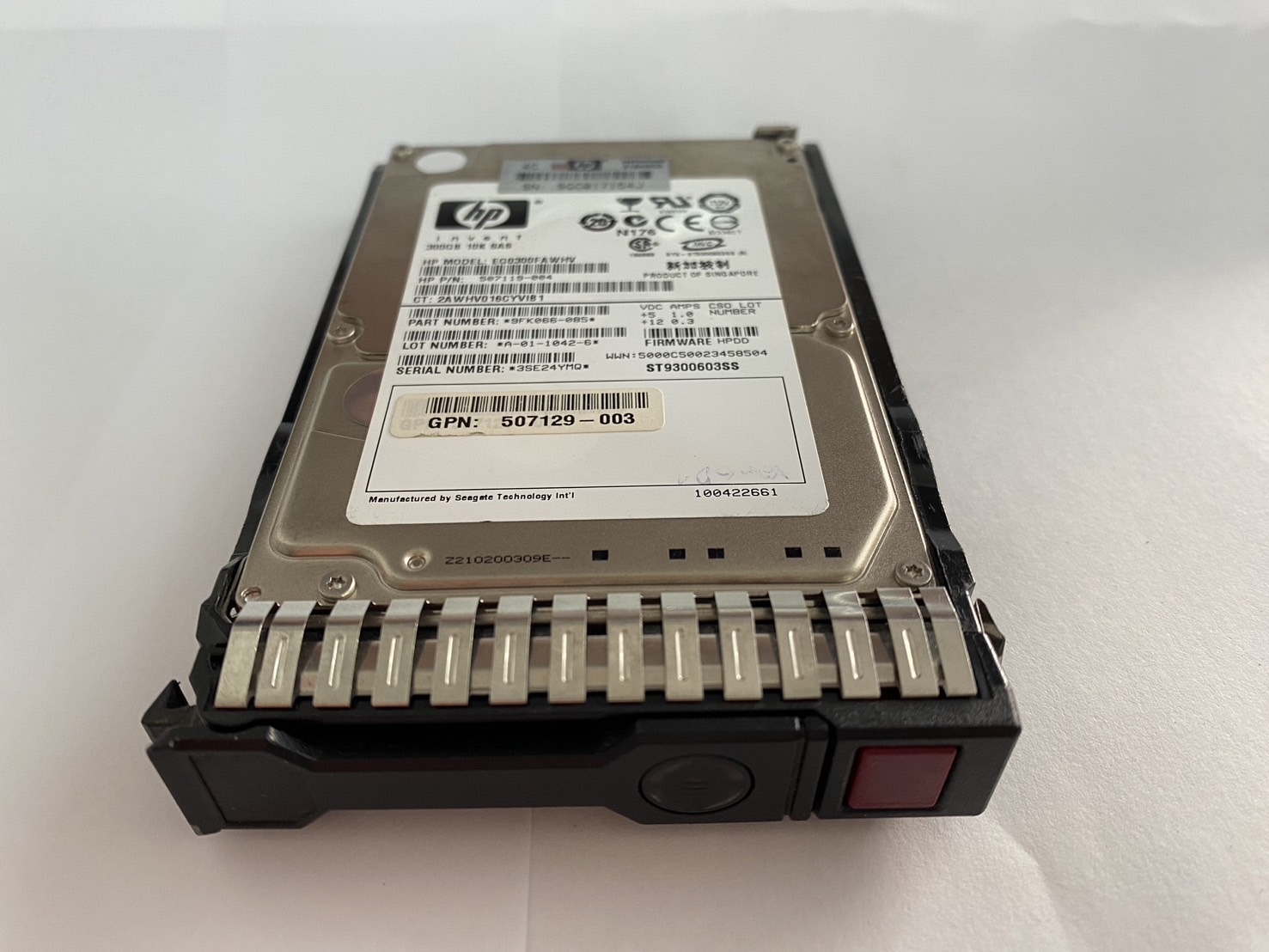 HP 300GB 10K 6G SAS 2.5" Hard Drives DP // HDD 507119-004 / GPN 507129-003 / EG0300FAWHV / ST9300603SS / 9FK066-085 (Used) // สินค้ารับประกัน โดย บริษัท อะไหล่เซิร์ฟเวอร์ จำกัด