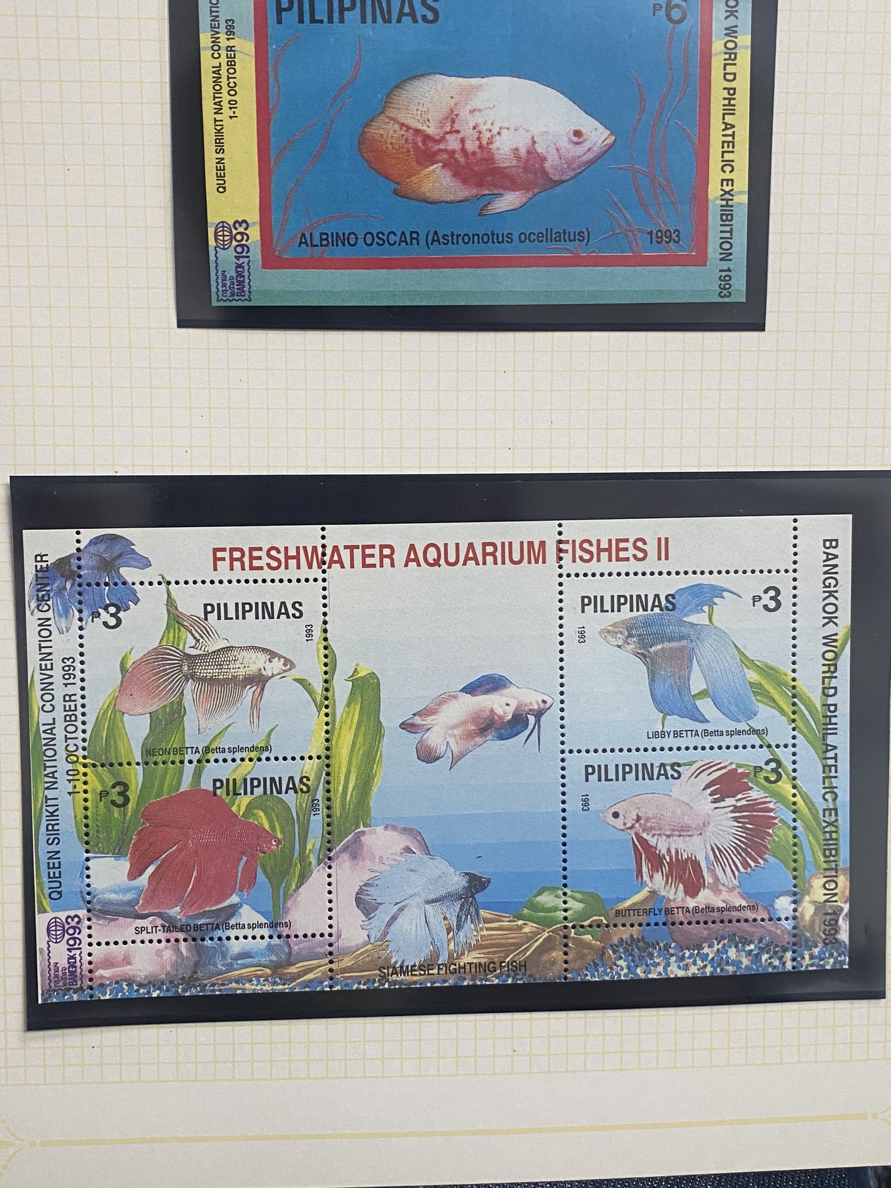 แสตมป์ งานแสดงตราไปรษณียากรโลก กรุงเทพฯ 2536 ประเทศ PHILIPPINES พร้อมแผ่นกระดาษ