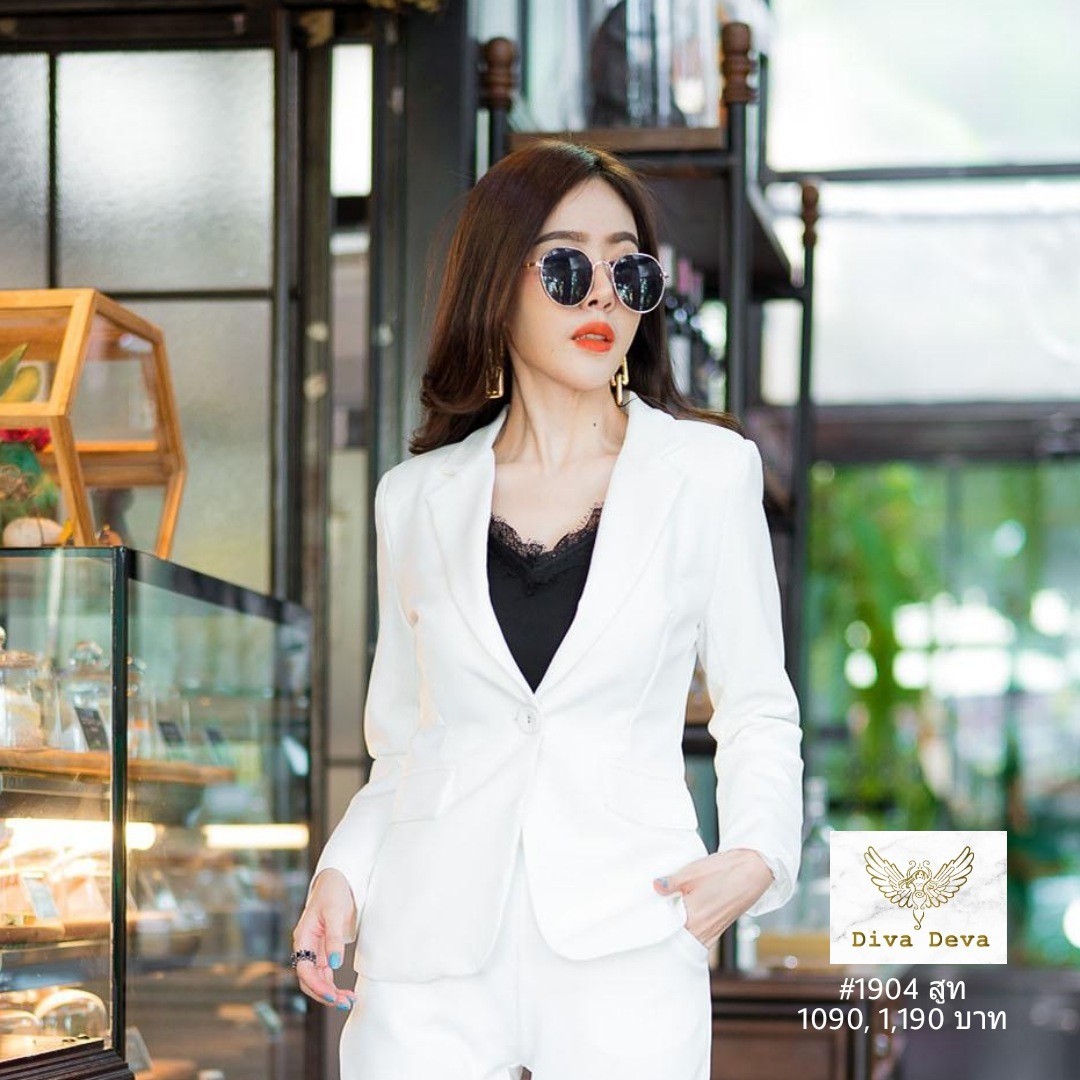 เสื้อสูทผู้หญิง สีส้ม/ขาว/ชมพู 1904