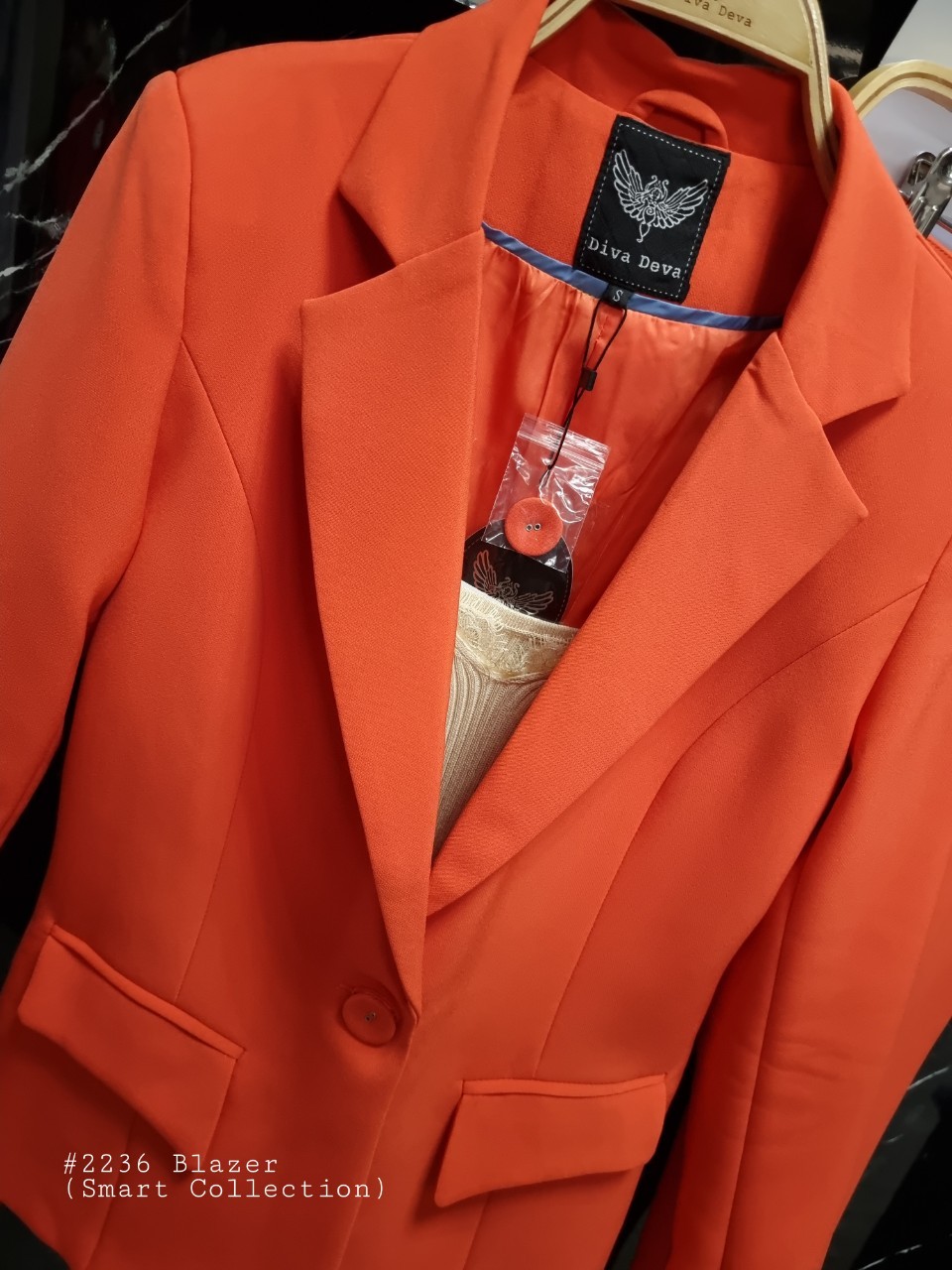 เสื้อสูทผู้หญิงแขนยาวสีนู้ด/เทา/ส้ม Smart #2236(ไม่รวมกางเกง)