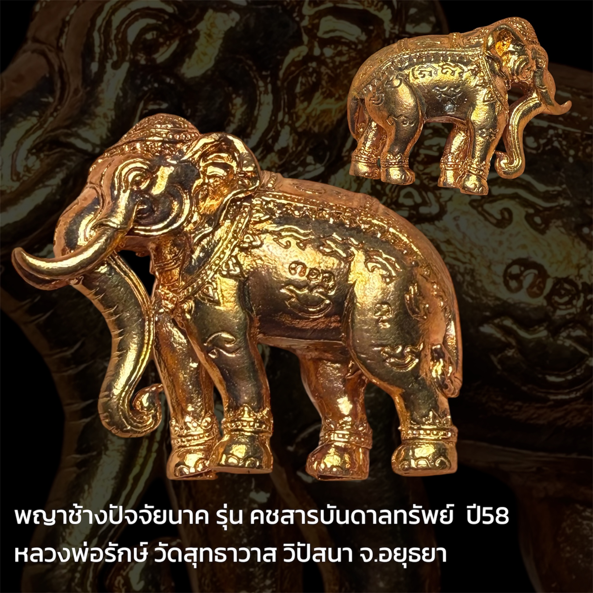 พญาช้างปัจจัยนาค รุ่น คชสารบันดาลทรัพย์ ปี58 หลวงพ่อรักษ์ วัดสุทธาวาส วิปัสนา จ.อยุธยา