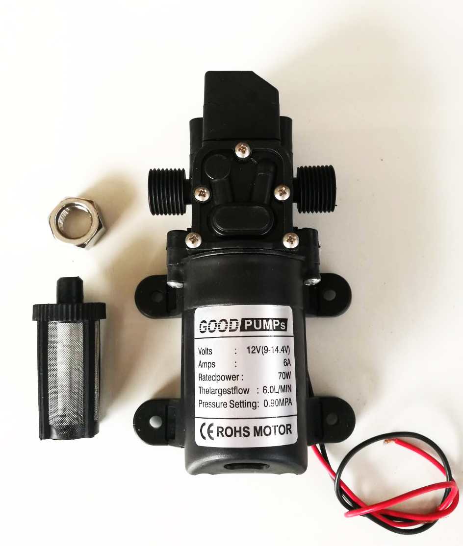 ปั๊มน้ำแรงดันสูง DC12V 9 bar 6L/min (Pressure Switch)