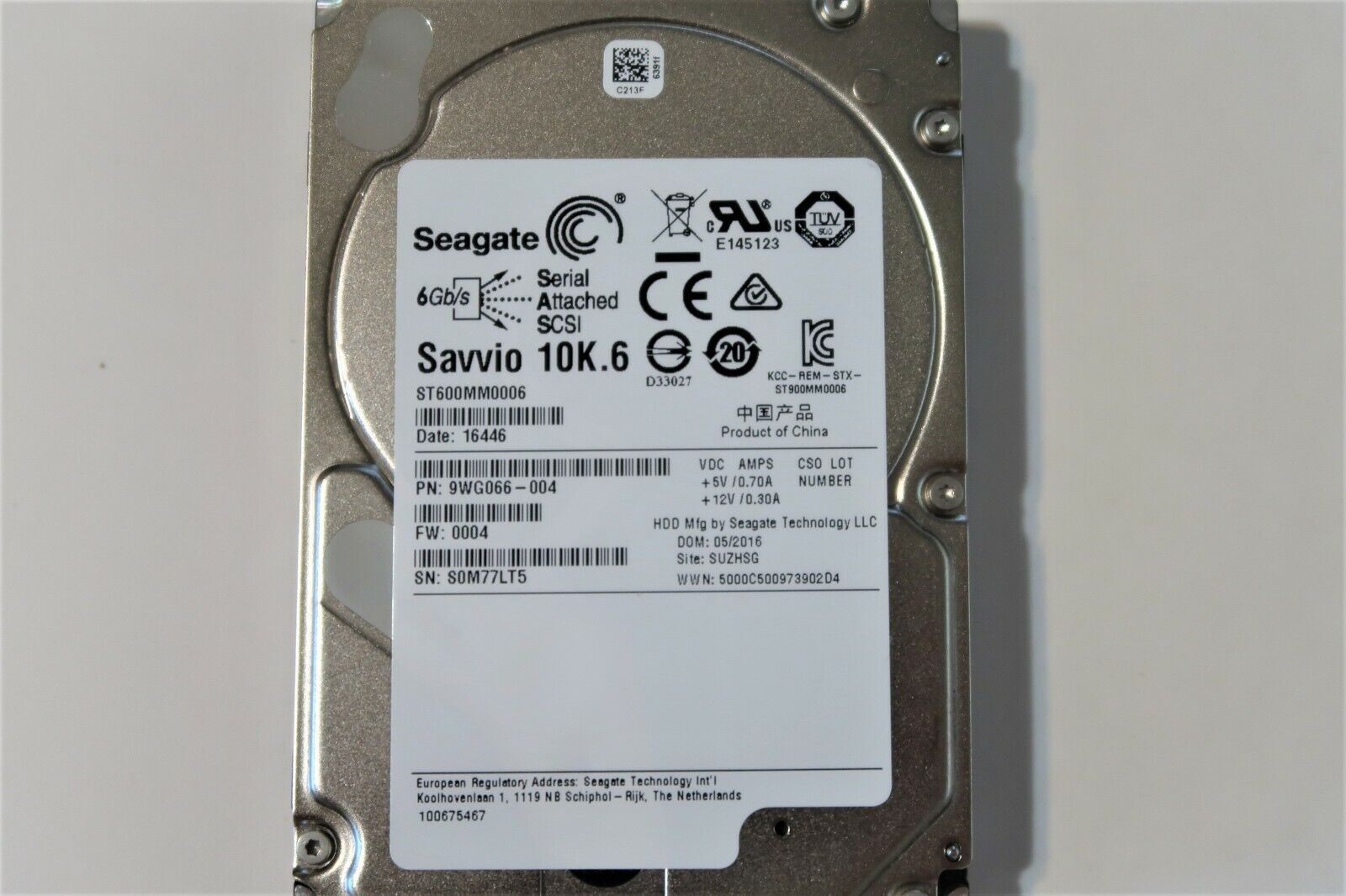 Seagate ST600MM006 9WG066-004 FW:0004 600gb 2.5" SAS Hard Drive สินค้ารับประกัน โดย บริษัท อะไหล่เซิร์ฟเวอร์ จำกัด