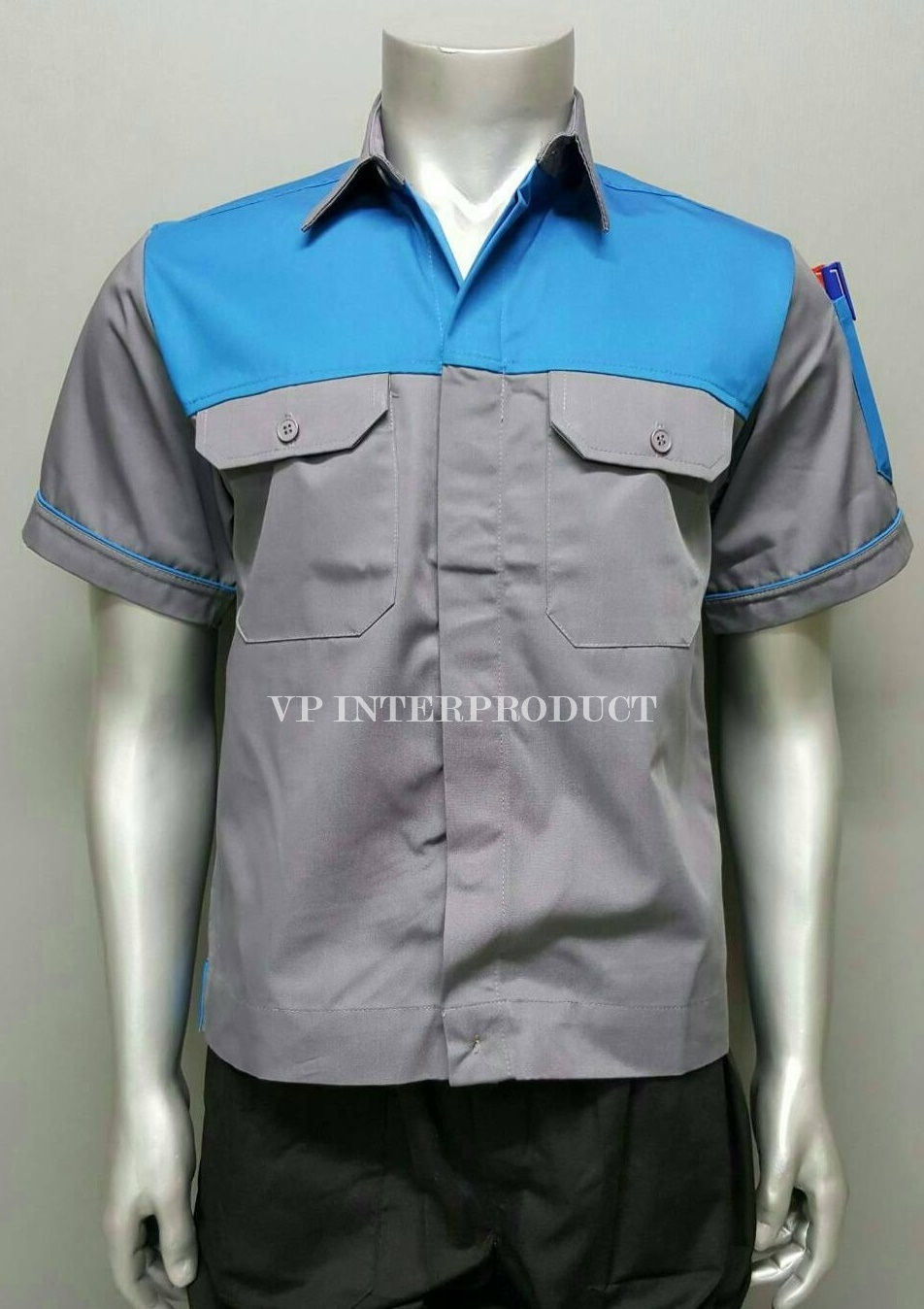 เสื้อช่าง 2 สี เเขนสั้น ผ้าคอมทวิว ไซร์ M-XXL มีสต็อก สินค้าจากโรงงานมาเอง