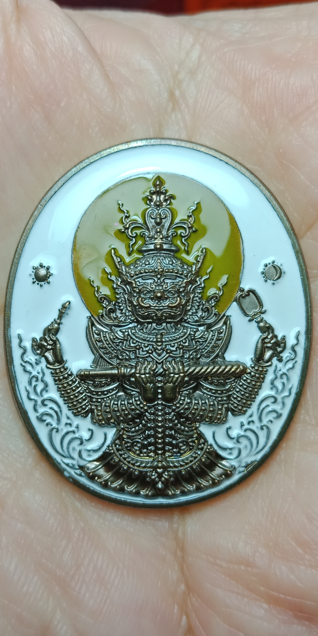 ท้าวเวสสุวรรณ รับทรัพย์ หลวงพ่อพัฒน์ วัดห้วยด้วน นครสวรรค์ เนื้อมหาชนวนลงยา