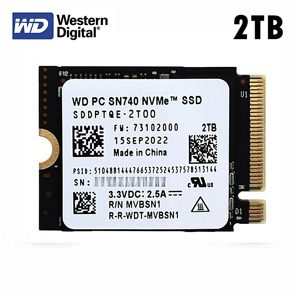WD PC SN740 M.2 NVMe 2230 PCIe 4.0x4 SSD (2TB)