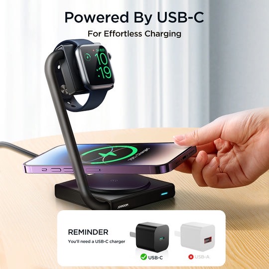 JR-WQN05 2IN1 MAGNETIC WIRELESS CHARGER