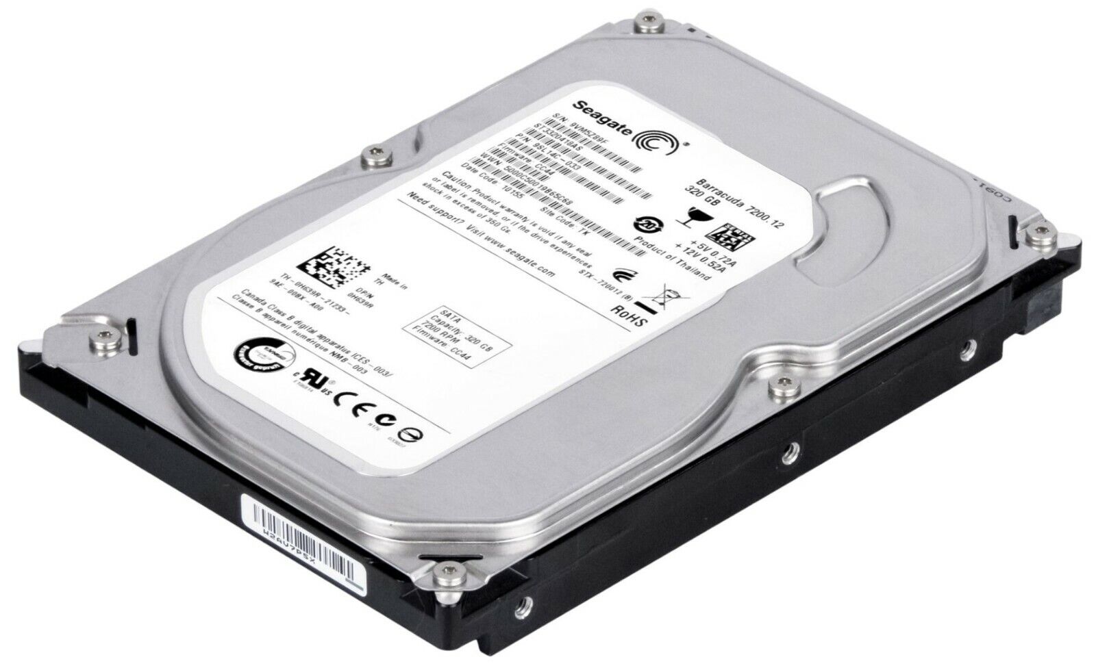 Dell / Seagate 320GB 7.2K SATA II 3G 3.5" 16MB Hard Drive // 0H639R H639R ST3320418AS (Used) // สินค้ารับประกัน โดย บริษัท อะไหล่เซิร์ฟเวอร์ จำกัด