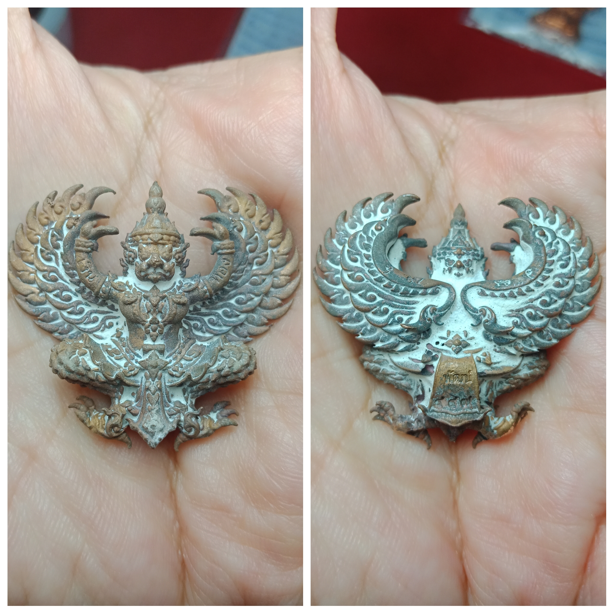 พญาครุฑ หลวงพ่อพัฒน์ วัดห้วยด้วน จ.นครสวรรณ์ ปี 2563 เนื้อทองแดงเถื่อน