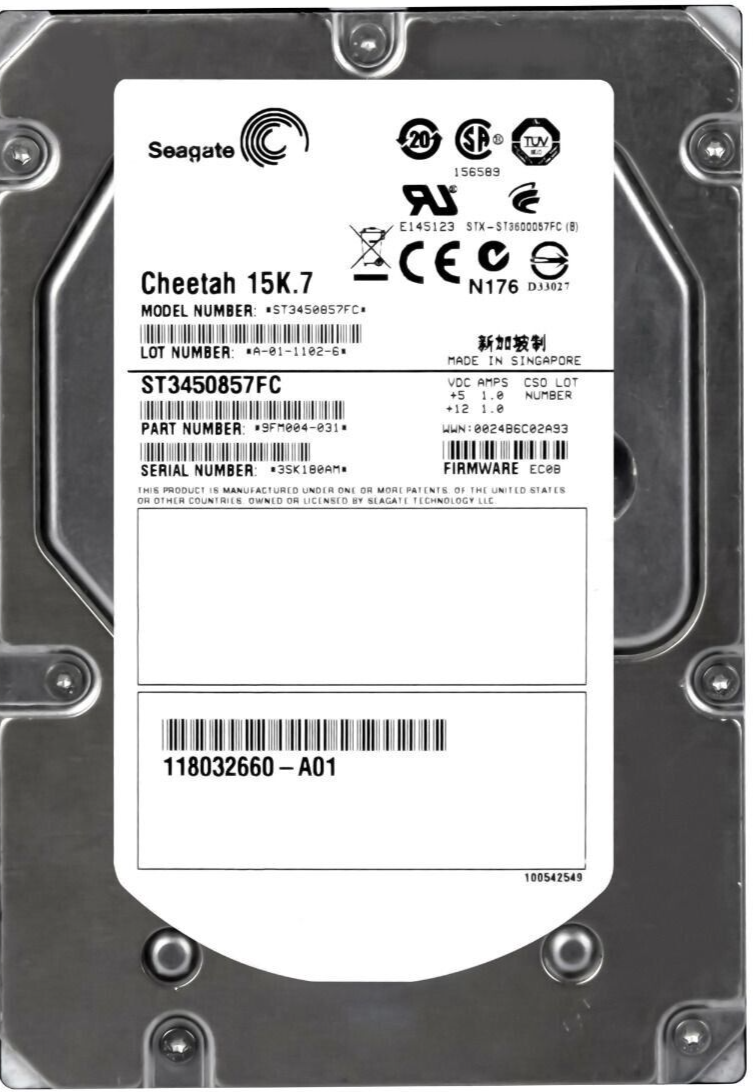 Seagate 450GB 15K RPM FIBRE CHANNEL FC 3.5'' // ST3450857FC (Used) // สินค้ารับประกัน โดย บริษัท อะไหล่เซิร์ฟเวอร์ จำกัด