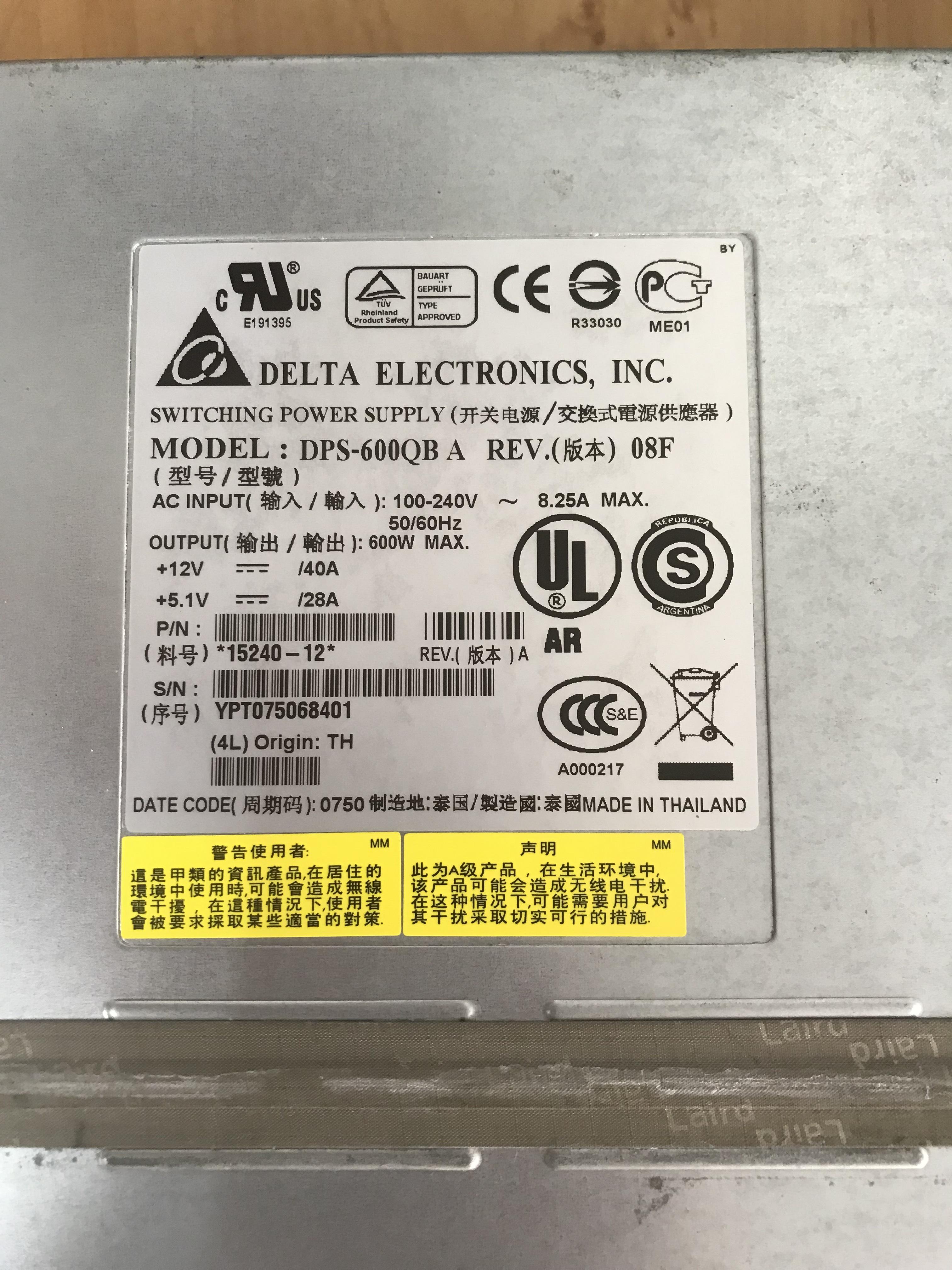 IBM Power Supply Delta DPS-600QB A 600W PSU // FRU 42D3346 / 42D3345 (Used) // สินค้ารับประกัน โดย บริษัท อะไหล่เซิร์ฟเวอร์ จำกัด