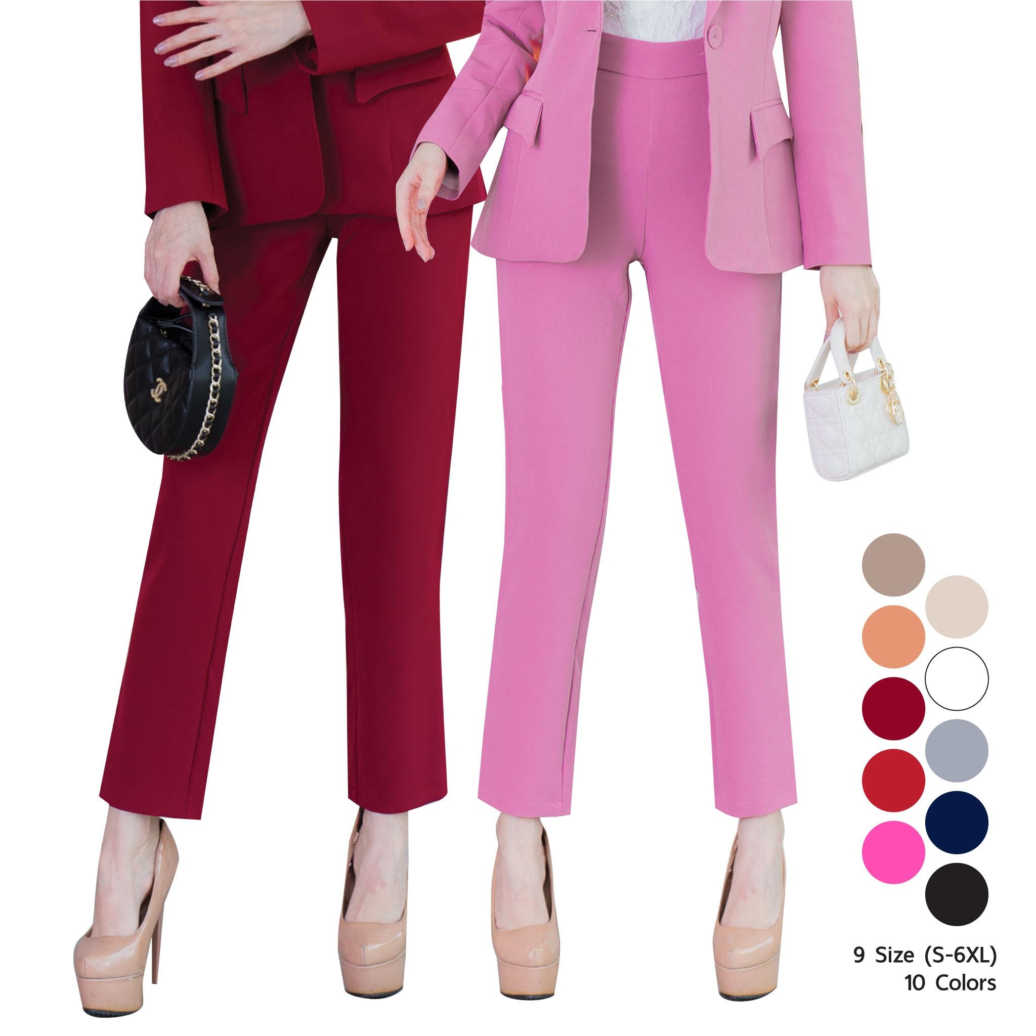 NO.2326-2 Wealthy กางเกงขายาวทรงกระบอกเล็ก (เฉพาะกางเกง) S-6XL