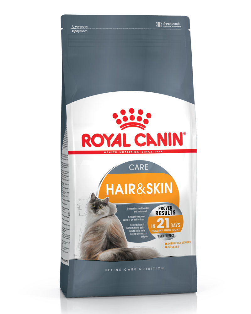 Royal Canin Hair and Skin Care 400 g โรยัล คานิน อาหารสำหรับแมวโตที่ต้องการบำรุงขนและผิวหนัง อายุ 1 ปี ขึ้นไป 400 กรัม