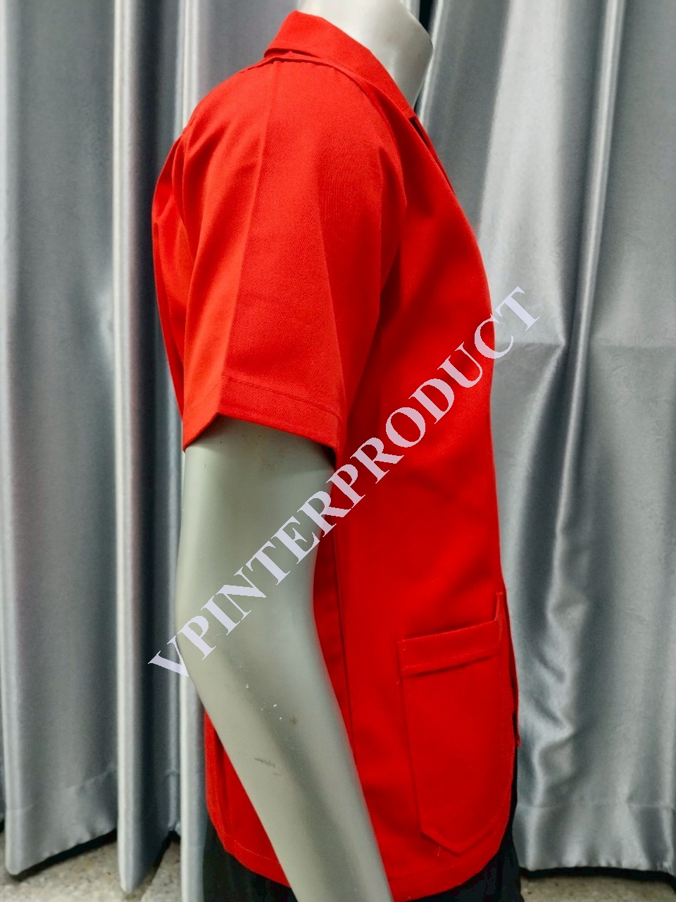 เสื้อช็อปสีพื้น แขนสั้น เสื้อช่าง ขนาด S-2XL ผ้าคอมทวิว รับปักโลโก้