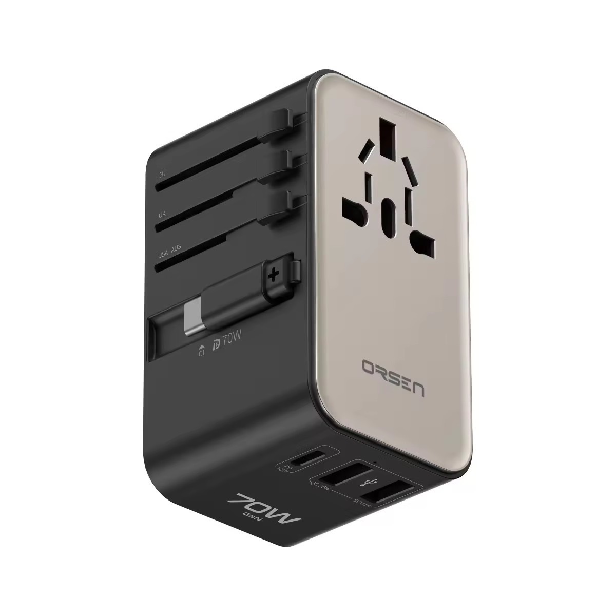 C22 TRAVEL ADAPTER WITH RETRACTABLE CABLE