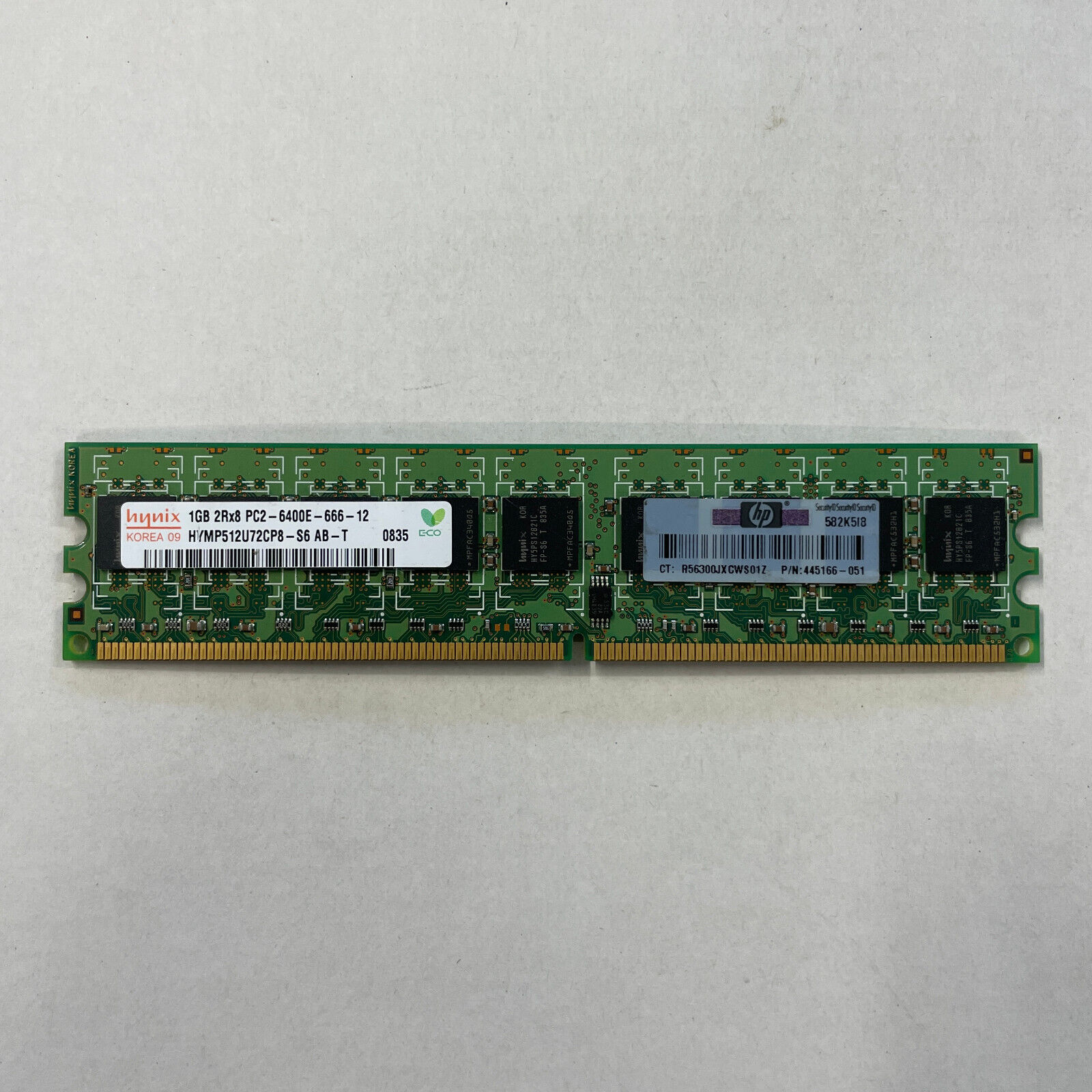 HP RAM 1GB ECC PC2-6400E 800MHz DDDR2 Server Memory Modules / 1GB 2Rx8 PC2-6400E / 445166-051 / 459932-001 (Used) // สินค้ารับประกัน โดย บริษัท อะไหล่เซิร์ฟเวอร์ จำกัด