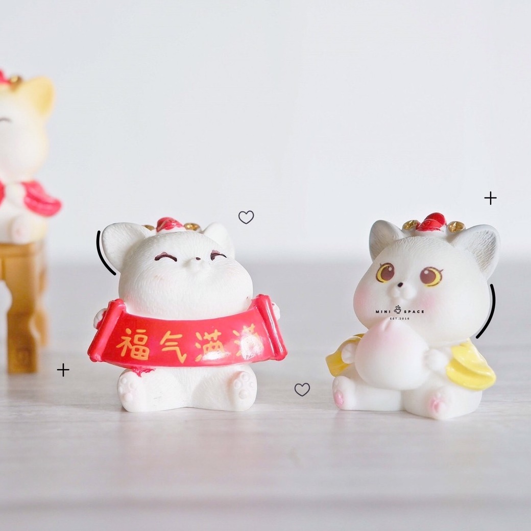 MS5309 โมเดลแมวน้อยนำโชคตัวจิ๋ว 4 แบบ ตุ๊กตาตกแต่งบ้าน ตุ๊กตาจิ๋ว แต่งสวน แต่งกระถาง ตั้งโชว์