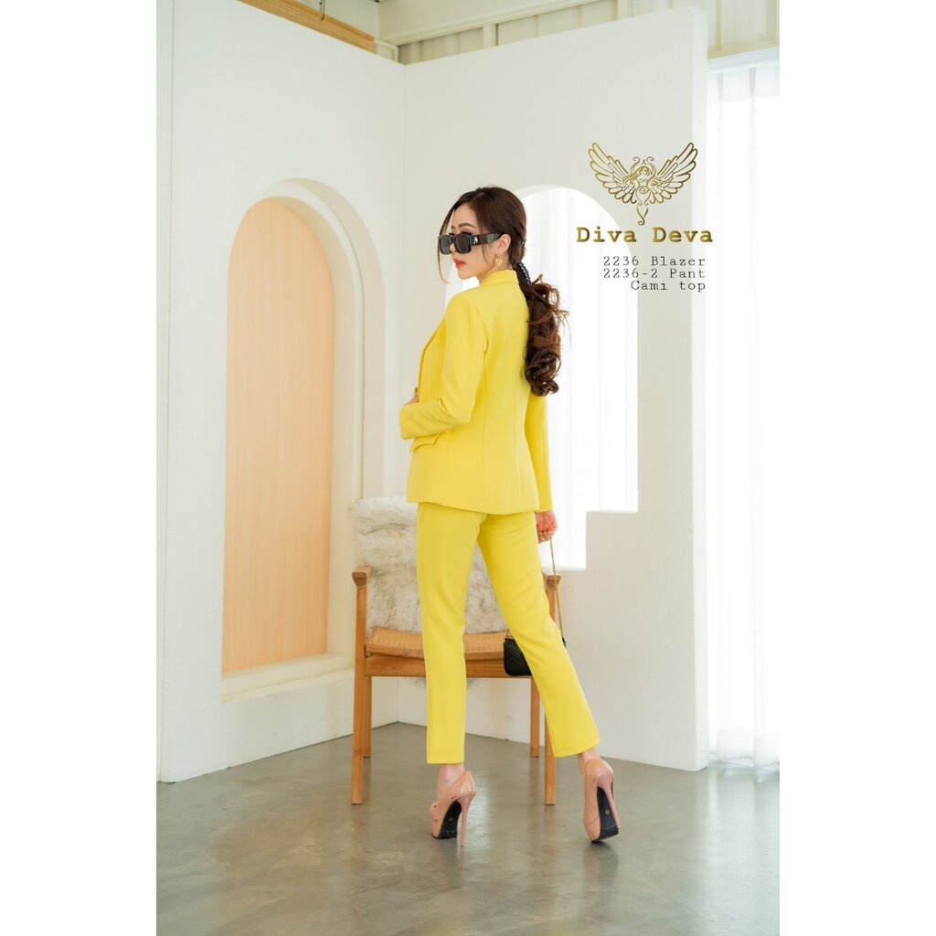 เสื้อสูทผู้หญิงสีชมพู/เหลือง/เขียว No.2236