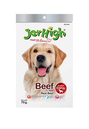 Jerhigh Beef stick เจอร์ไฮ สติ๊ก รสเนื้อ น้ำหนัก 60 กรัม