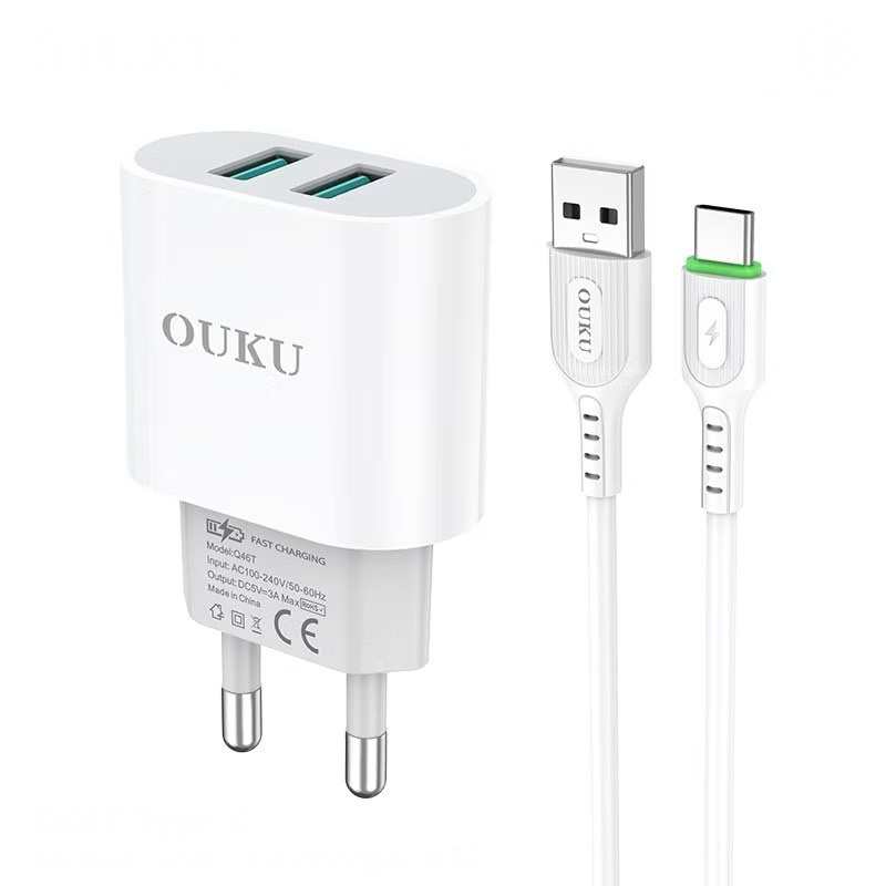 Q46T TYPE-C 3A DUAL USB FAST CHARGER