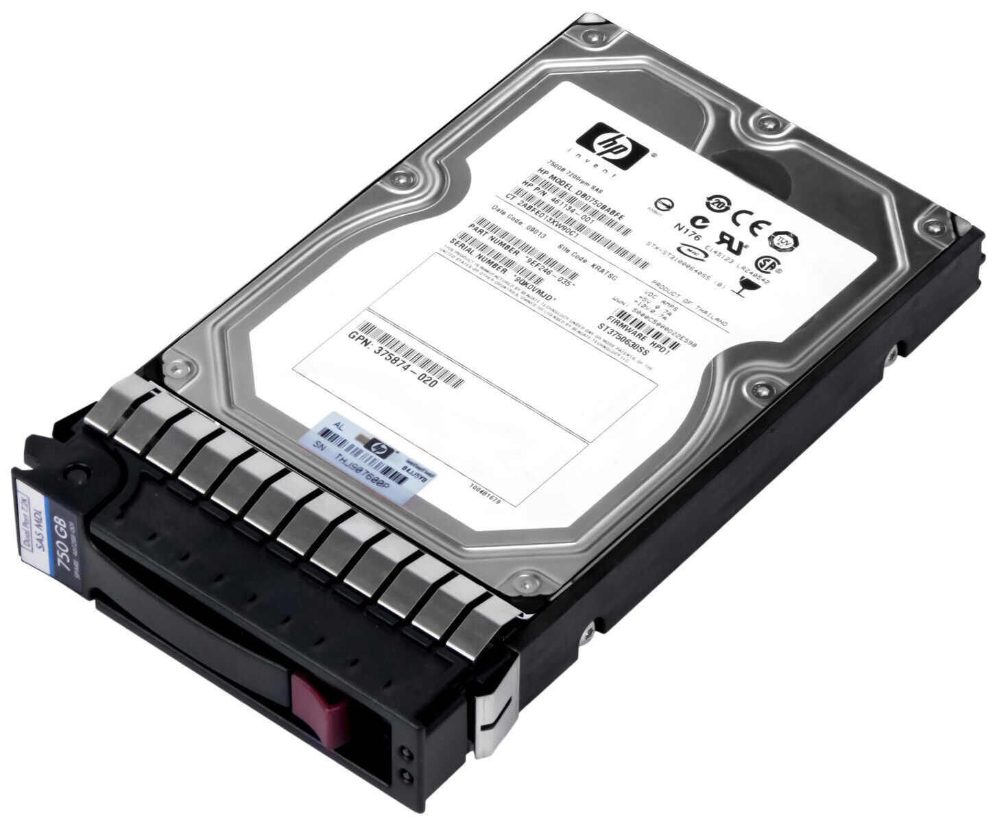 HP 750GB 7.2K 16MB SAS-1 3.5'' 3G // HDD 461134-001 / TRAY 462188-001 / GPN 375874-019 / DB0750BABFE / ST3750630SS (Used) // สินค้ารับประกัน โดย บริษัท อะไหล่เซิร์ฟเวอร์ จำกัด