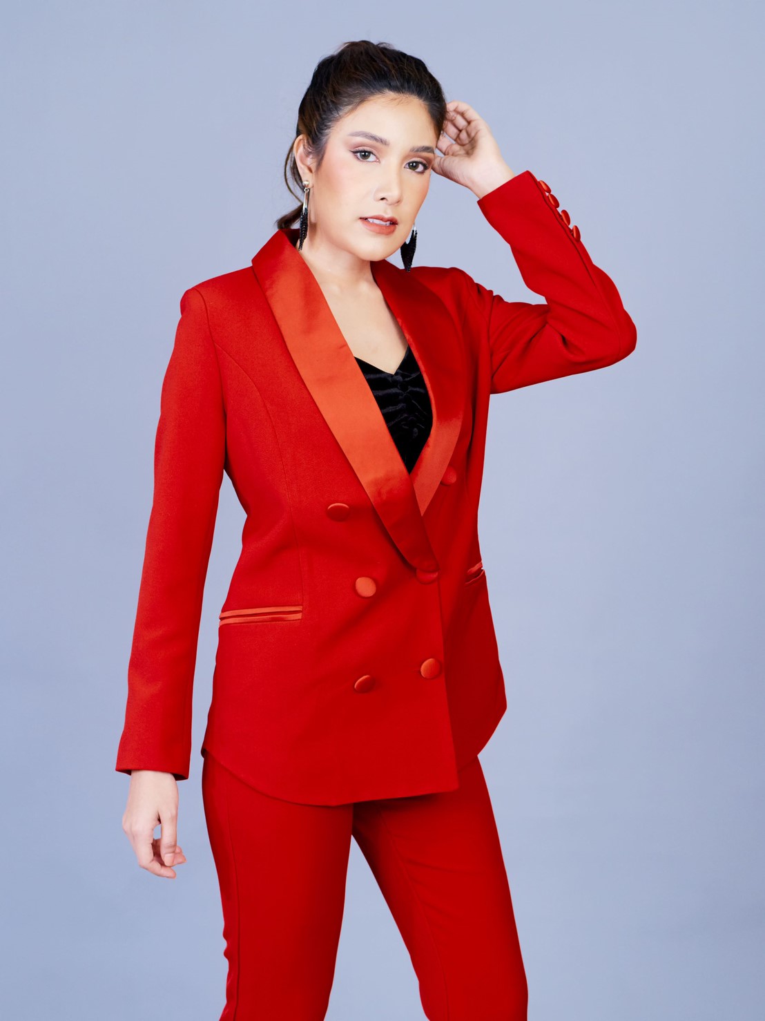 เสื้อสูทปกซาตินตัวยาว no.1903