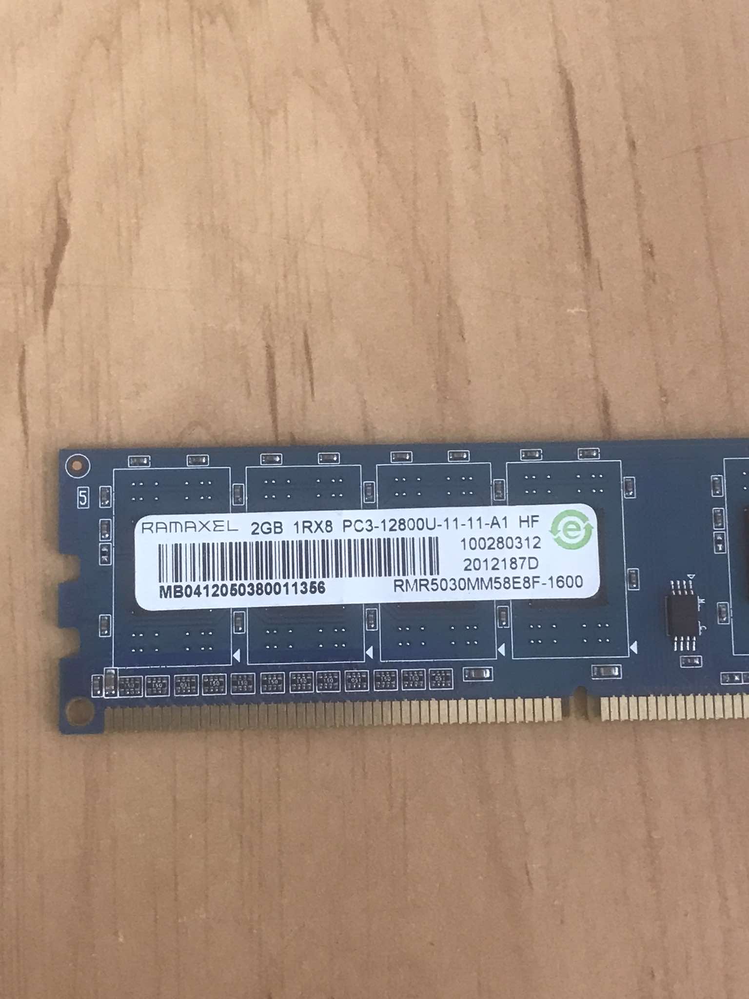 Ramaxel 2GB PC3-12800U-11-11-A1 Memory RAM DDR3-1600MHz // RMR5030MM58E8F-1600 / 2GB 1Rx8 PC-12800U (Used) // สินค้ารับประกัน โดย บริษัท อะไหล่เซิร์ฟเวอร์ จำกัด