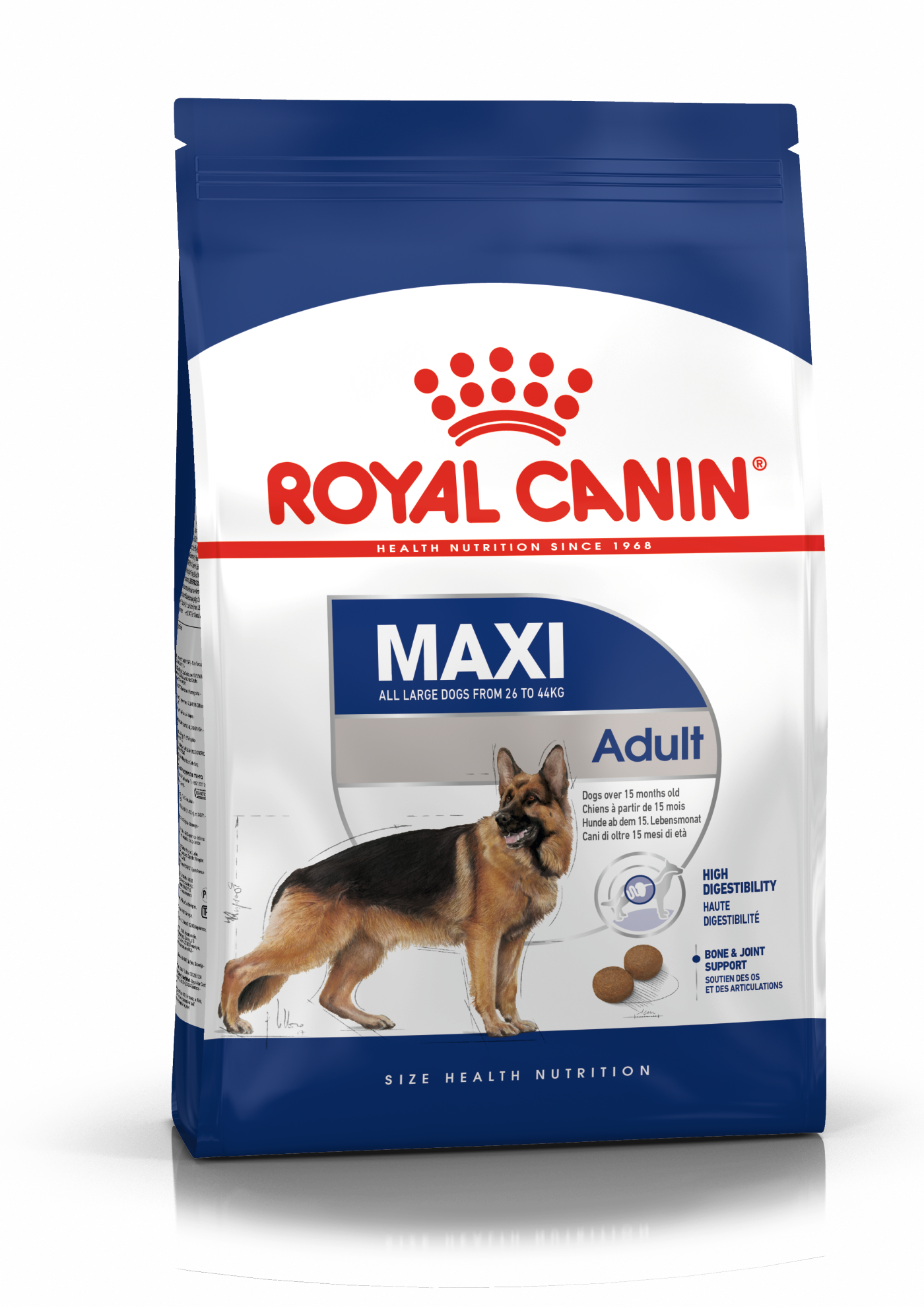Royal Canin Maxi Adult 15 kg โรยัล คานิน แม็กซี่ อะเด้าท์ อาหารเม็ดสำหรับสุนัขโตพันธุ์ใหญ่ อายุ 15 เดือน - 5 ปี ขนาด 15 กก.