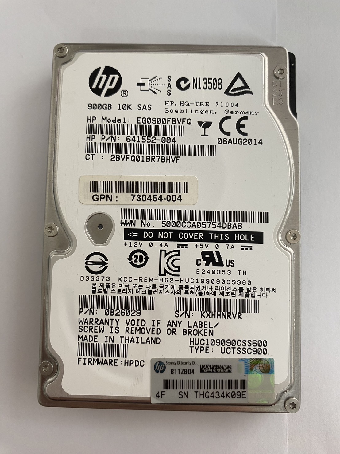 HP 900GB 10K 6G SAS 2.5" Hard Drive No Tray // HDD 641552-004 / EG0900FBVFQ / GPN 730454-004 / HUC109090CSS600 / 0B26029 (Used) // สินค้ารับประกัน โดย บริษัท อะไหล่เซิร์ฟเวอร์ จำกัด