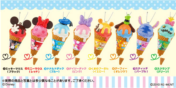 รีเม้น ปากกาดีสนีย์ไอศครีม 8 แบบ Re-ment Disney Character Ice Cream Pen