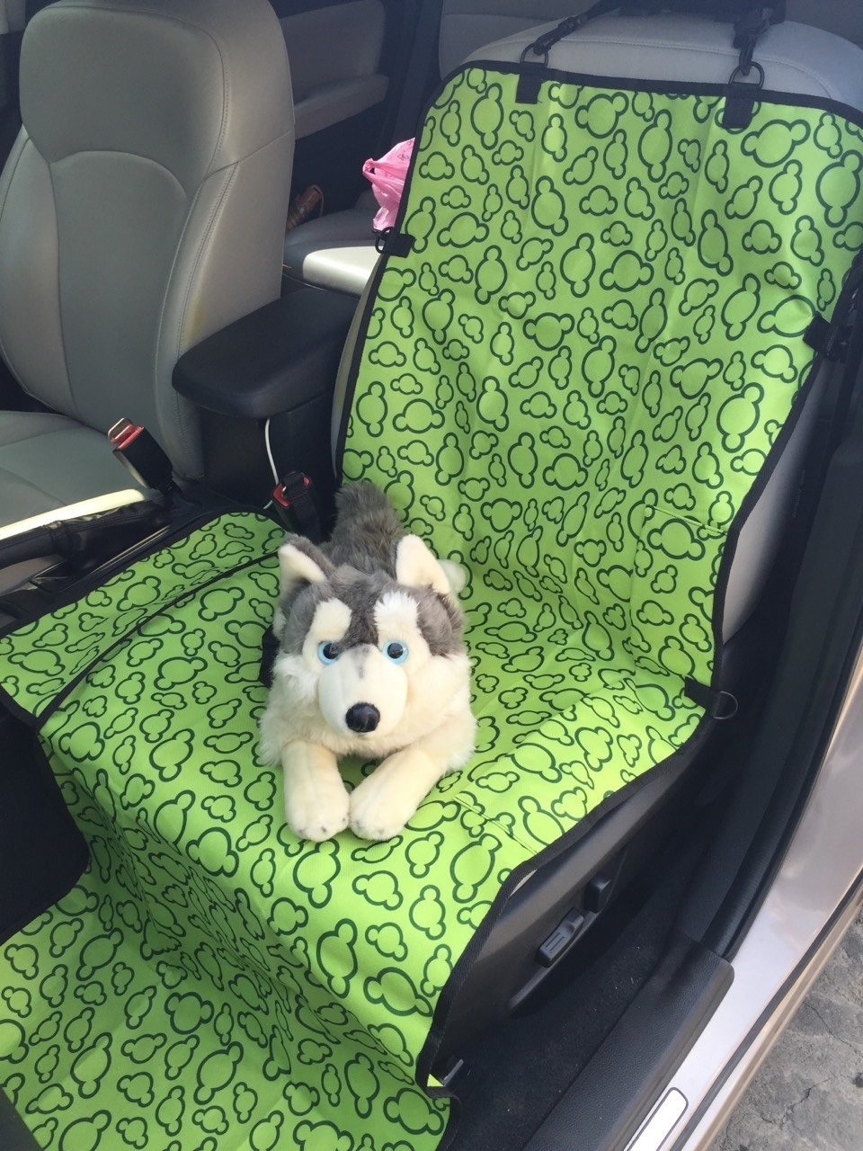 ผ้าคลุมเบาะด้านหน้ารถยนต์สำหรับสัตว์เลี้ยง สีเขียว