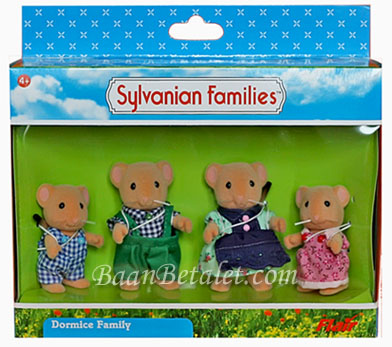 [SOLD OUT] ครอบครัวซิลวาเนียน ฮาเซลนัท-ดอร์เมาส์ 4 ตัว (UK) Sylvanian Families Hazelnut Dormouse Family