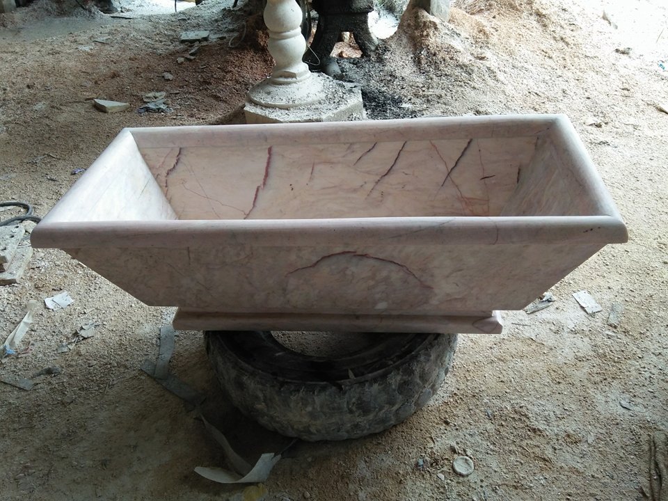 กระถาวธูปหินอ่อนทรงสี่เหลี่ยม