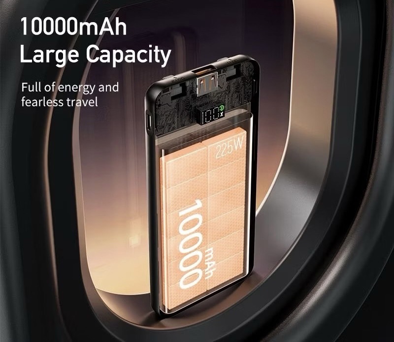 P76K 22.5W POWERBANK WITH DUAL SELF-CONTAINED CABLE 10000mAh